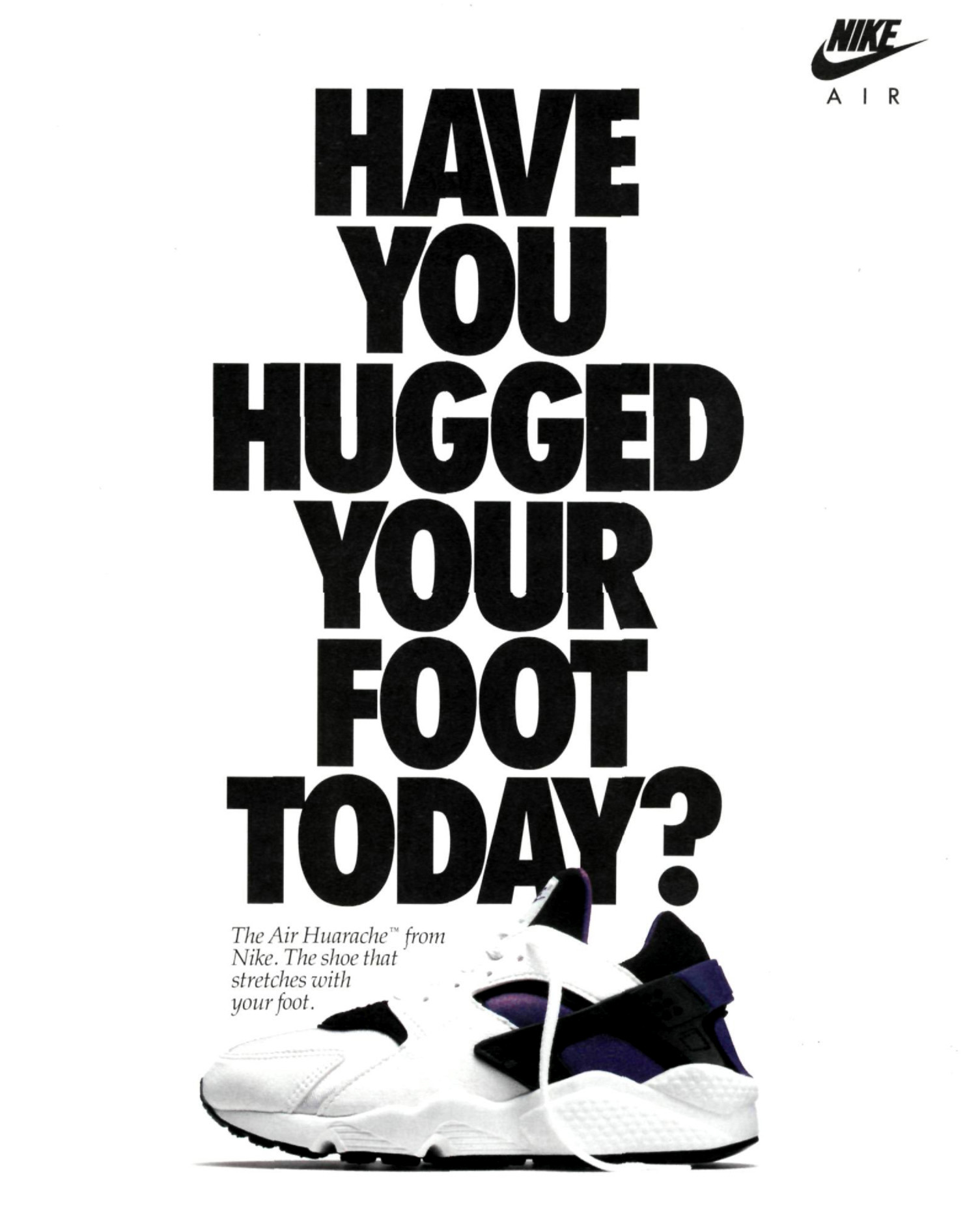 nike air huarache purple hugged your foot today ad 1991.jpg